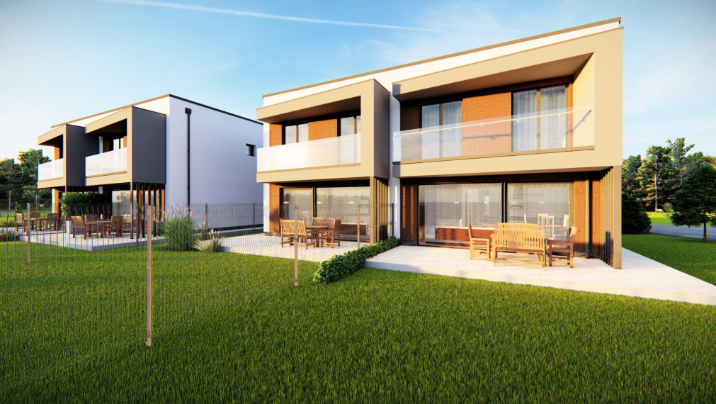 Moderné dvojpodlažné rodinné domy s veľkými terasami na predaj - novostavba v skvelej lokalite, Kľušovská Zábava, okr. Bardejov