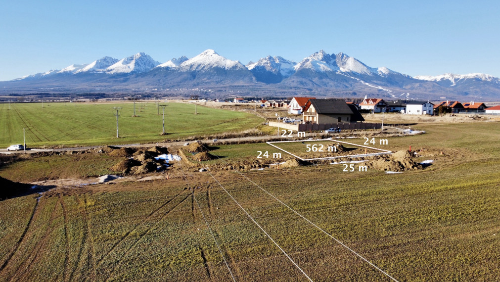 Stavebný pozemok v obci Mlynica, okr. Poprad s výhľadom na Tatry
