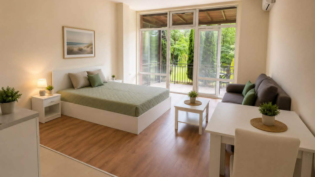 Štúdio s veľkou terasou v komplexe ORCHID FORT GARDEN na Slnečnom pobreží v Bulharsku - AJ NA SPLÁTKY