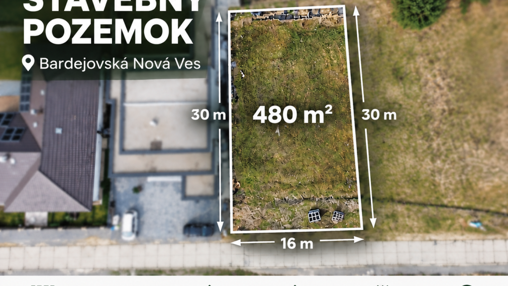 Na predaj pozemok 480 m2 v Bardejove, mč. BNV.