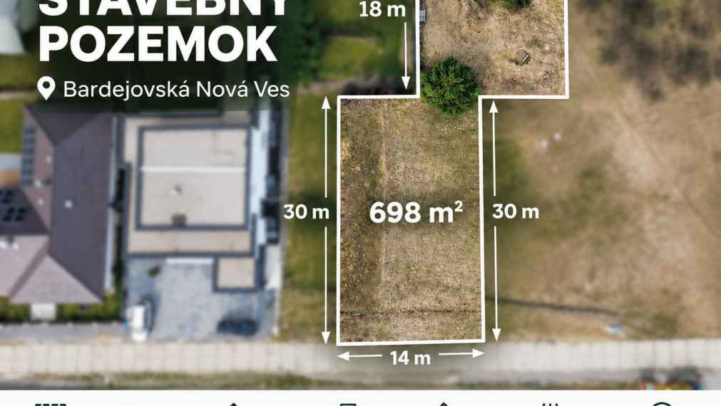 Na predaj pozemok 698 m2 v Bardejove, mč. BNV.