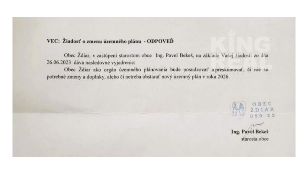 Investičný pozemok v obci Ždiar