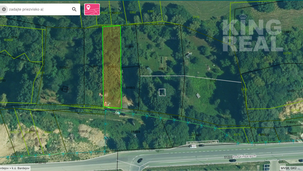 Pozemok Bardejov - Vinbarg