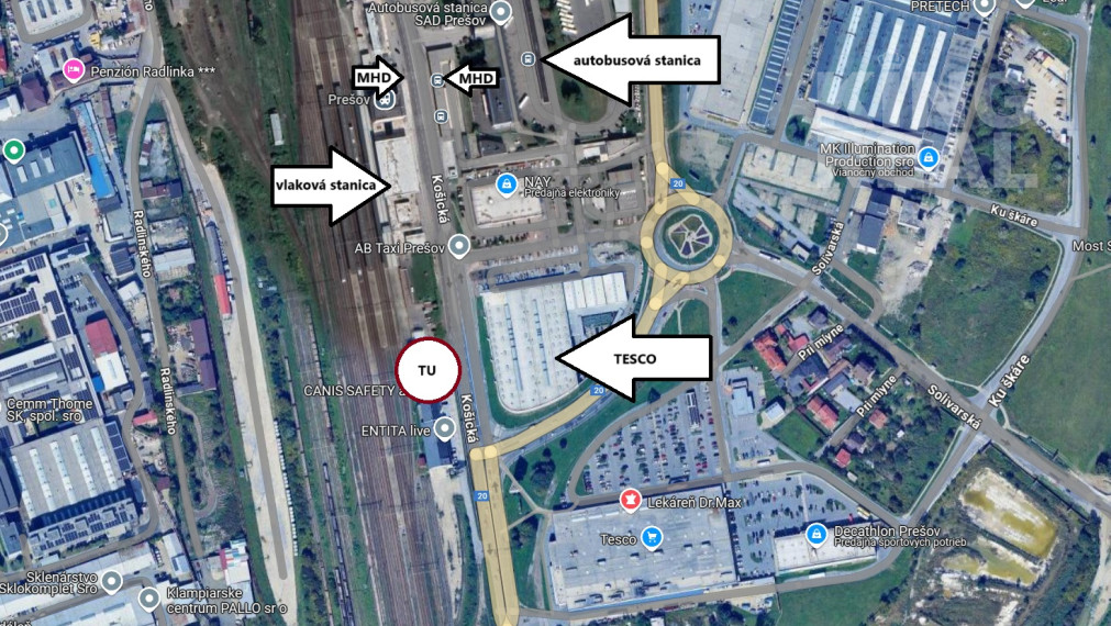 NA PREDAJ 830 m2 Obchodné priestory Masarykova ul. Prešov