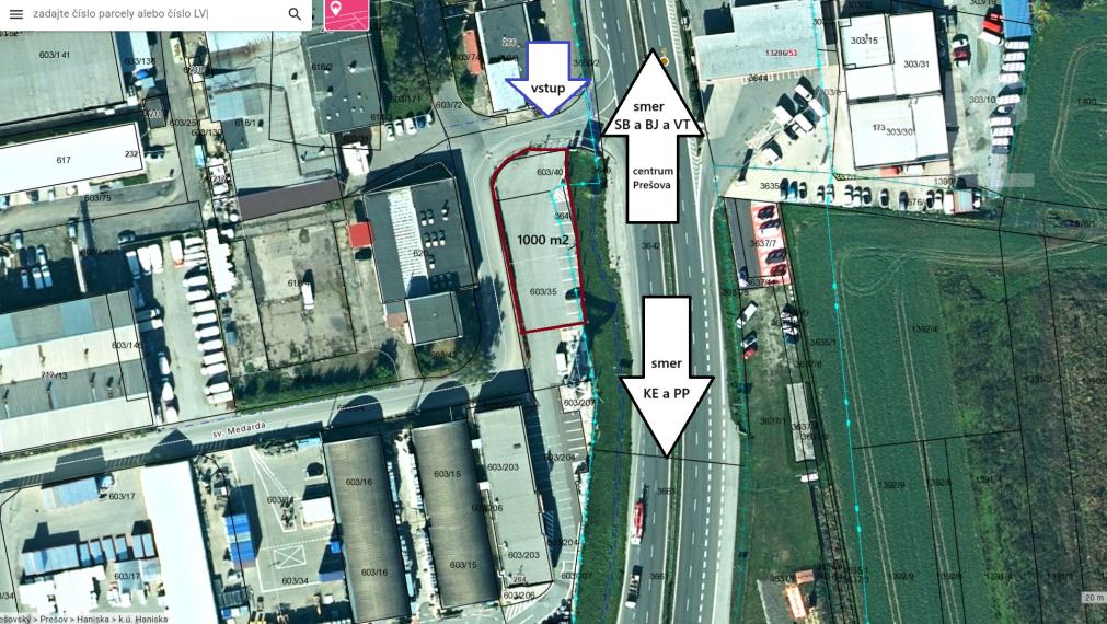 Prenájom pozemku – 1000 m², Prešov – TOP lokalita pri diaľničnom privádzači!