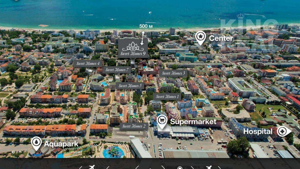 Apartmán v Rezorte Sweet Homes 9 v centre Slnečného pobrežia v Bulharsku