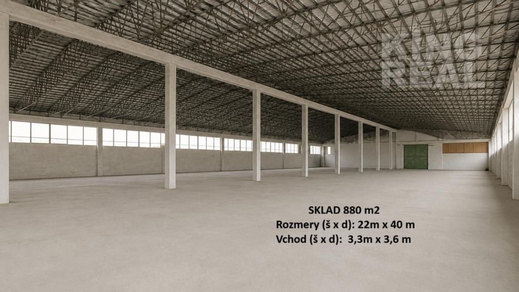 NA PRENÁJOM - Skladový priestor 880 m2, Giraltovce pri hlavnej ceste I/21