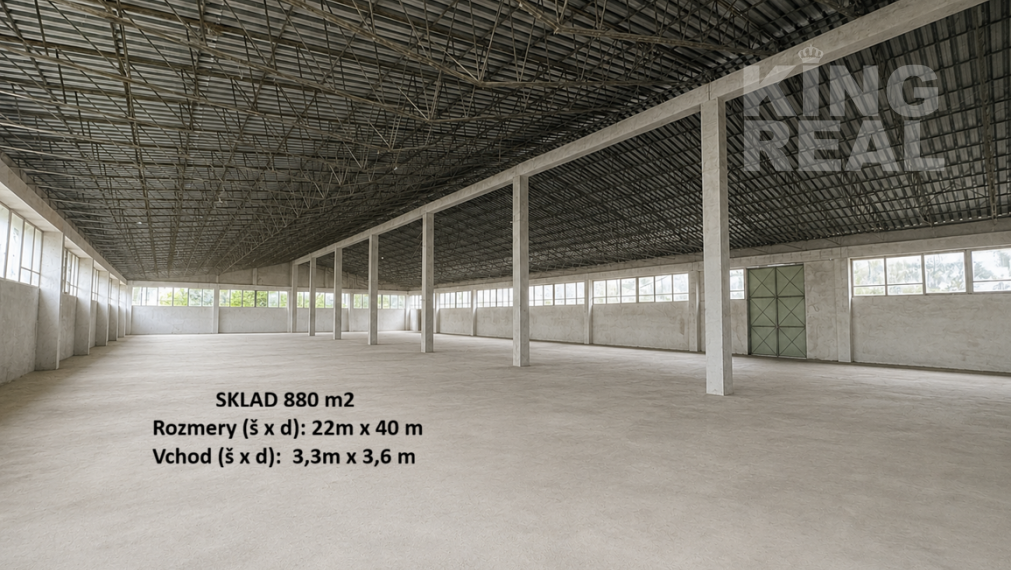 NA PRENÁJOM - Skladový priestor 880 m2, Giraltovce pri hlavnej ceste I/21