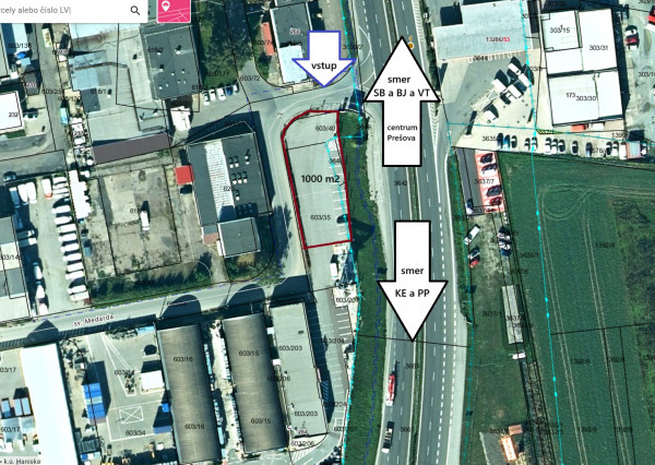 Prenájom pozemku – 1000 m², Prešov – TOP lokalita pri diaľničnom privádzači!