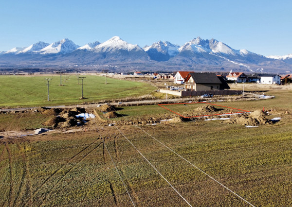 Stavebný pozemok v obci Mlynica, okr. Poprad s výhľadom na Tatry