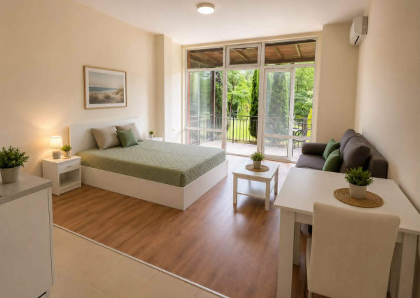 Štúdio s veľkou terasou v komplexe ORCHID FORT GARDEN na Slnečnom pobreží v Bulharsku - AJ NA SPLÁTKY
